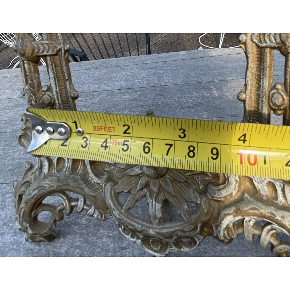 Rare Cherub Antique Ornate Cast Iron Angel Harp Picture Photo Frame 14